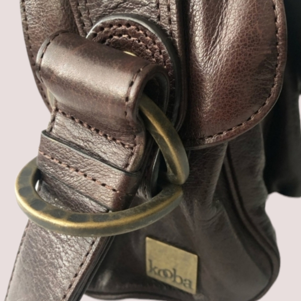 KOOBA Leather Shoulder Bag Supple Dark Brown Gorgeous - Picture 10 of 11